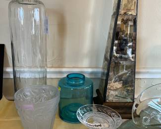 Art glass. Also a Waterford. Compote