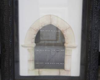 architectural print titled "La porte" by artist Astrid Bourrel.   $20