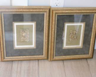  Rodolfo Van Kurczyn watercolor paintings on textured paper, housed in matching gilt frames.  $80 for pair