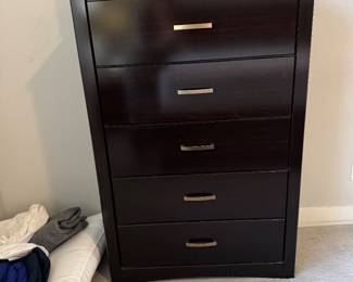 5 drawer chest,  granite top.  TV not included 