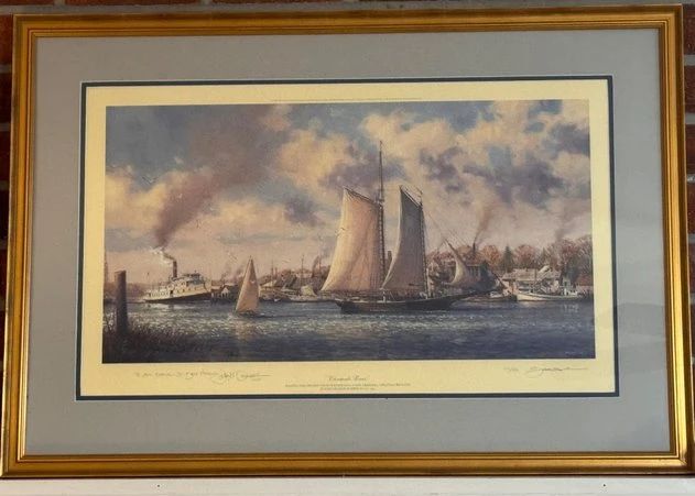 Framed John Barber print, "Chesapeake Bound"