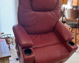 Faux leather Salohza lift chair with heat and massage functions