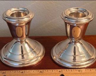 Pair of Empress sterling weighted candlesticks