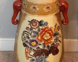 Japanese Satsuma vase with elephant trunk handles