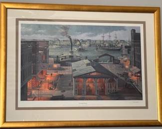 Framed John Barber print, "Old Norfolk Evening"