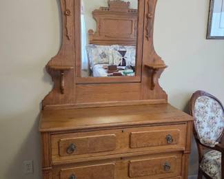 Eastlake oak dresser
