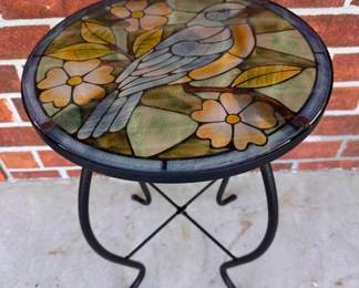 Patio glass top table