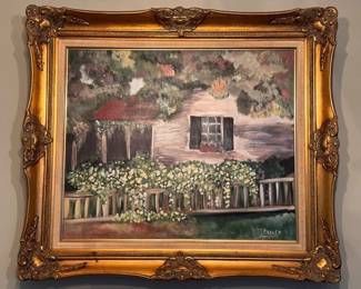 Framed painting on canvas