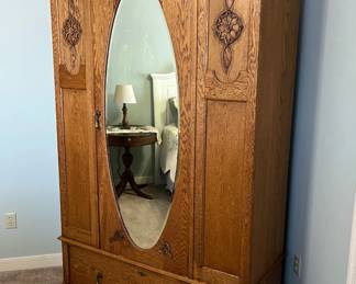 Antique single door armoire