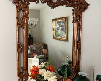 Mahogany carved mirror