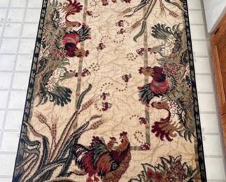 Unique Loom Country Collection rooster rug, one of several in auction