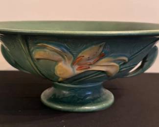 Vintage Roseville Pottery Zephyr Lily compote