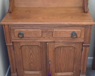 Antique oak washstand