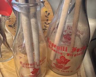 Rosegill Farm milk bottles from Urbanna, Virginia