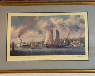 Framed John Barber print, "Chesapeake Bound"