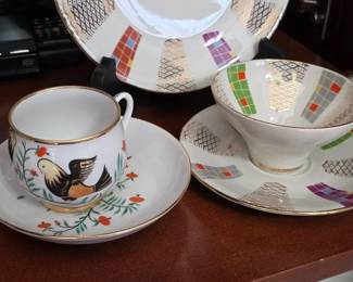 Collection of various cups and saucers