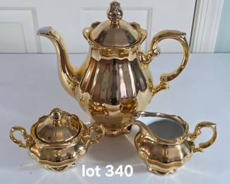 Bavarian gold porcelain tea set