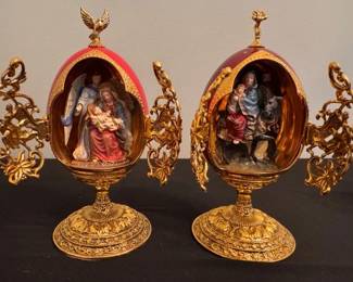 House of Faberge "A King Is Born" collector eggs produced by the The Franklin Mint