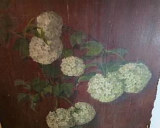 Hydrangea painting on board