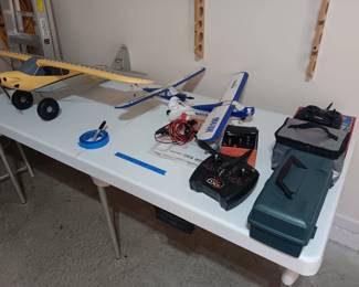 Collection of RC planes and controlers. Sold as one price for all.