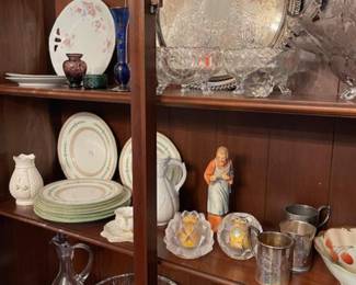 China cabinet treasuresm Noritake, Orrefors,  crystal