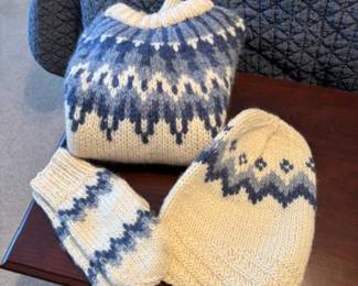 Icelandic wool sweater set (sweater is a size small)
