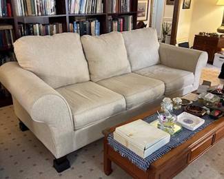 Comfy sofa.  Coffee table also has two matching end tables
