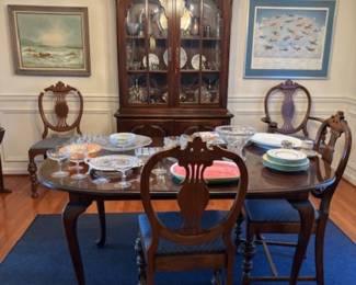 Traditional dining room table. Chairs and cabinet sold separately, but all pieces available!