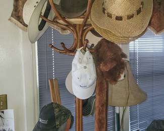 One of several hat racks