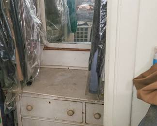 Antique painted mirrored dresser