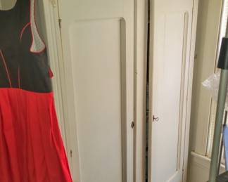 Antique painted wardrobe with the original key