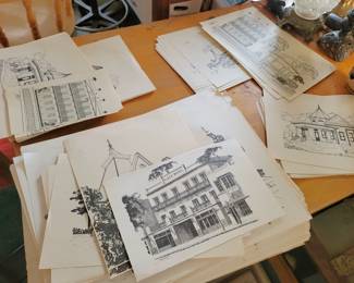 Some of John Turner New Braunfels historic buildings prints