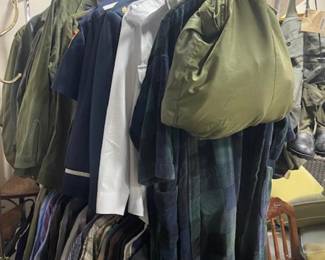 Some of the military uniforms and gear