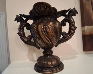 Vintage Heavy Brass Urns 