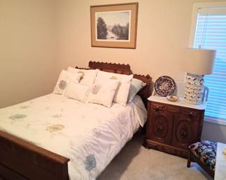 Antique Eastlake Bed and Washstand 