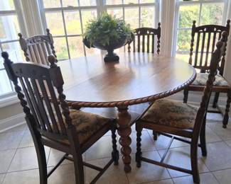 Jacobean Barley Twist Round Table and Chairs 