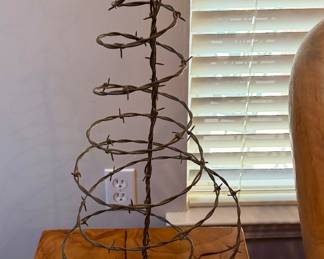 Christmas tree made from bobwire