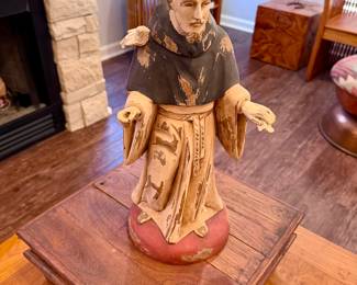 carved wood statue of Saint Franis of Assisi