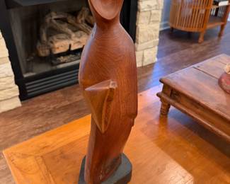 Mid-Century Modern teak wood scuplture - Danish artist Simon Randers
