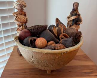 pottery bowl pair of corn people