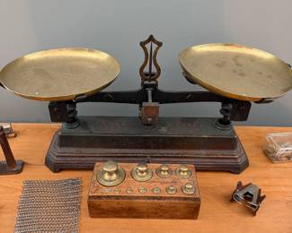 Brass balance scales
