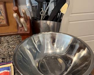 stainless bowl and gadgets 