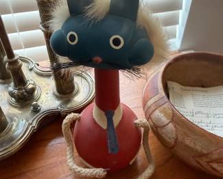 Vintage painted wood bank