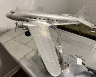 metal replica of a Douglas DC-3 Dakota airplane 