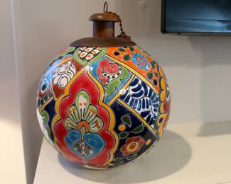 Talavera tabletop torch