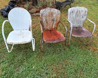 3 VINTAGE METAL ROCKERS.