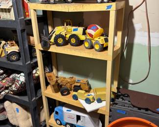 WE HAVE A NICE COLLECTION OF VINTAGE STEEL TONKA TRUCKS.