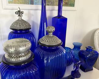 Blue Glass Canisters