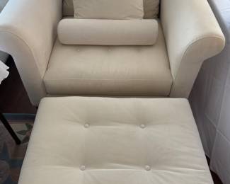 Overstuffed Chair w/Ottoman - Pottery Barn Vibes