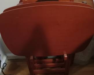 Set of wood TV Trays